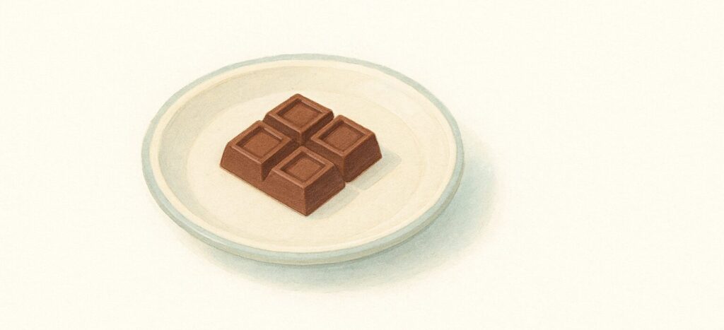 小皿に少量のチョコレートをのせたイラスト